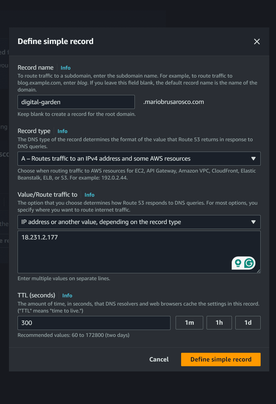 Poiting to EC2 Instance
